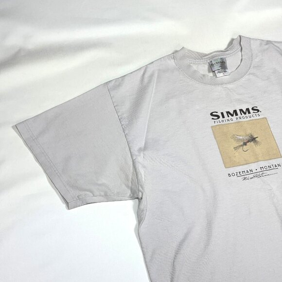 VTG Simms Fishing Bozeman Montana Mike Stidham Graphic Trout Flies T-Shirt Large - Picture 3 of 9